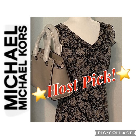 Selma Stud Satchel w/Shoulder Strap, Cement Color, Michael Kors size Medium - Picture 10 of 14